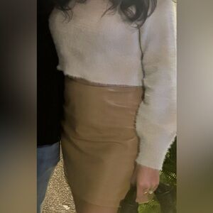 Abercrombie & Fitch Tan Mini Skirt with shorts underneath